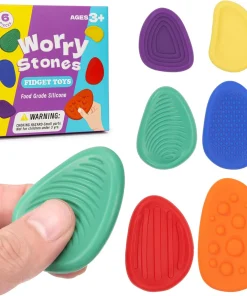 6pcs Sensory Worry Stone Fidget Toys