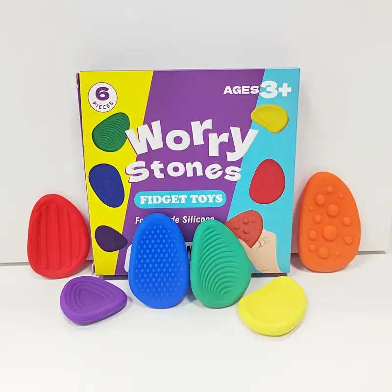 6pcs Sensory Worry Stone Fidget Toys - Image 2