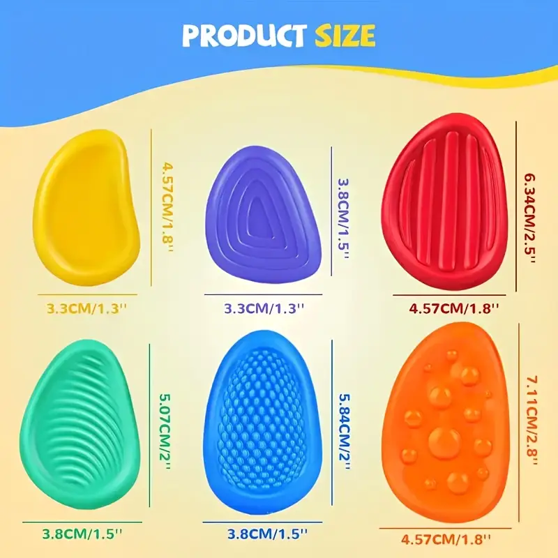 6pcs Sensory Worry Stone Fidget Toys - Image 3
