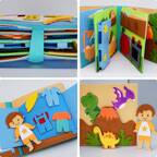 Montessori Felt Busy Book – Daily House Activity Story Book Blue - Image 3