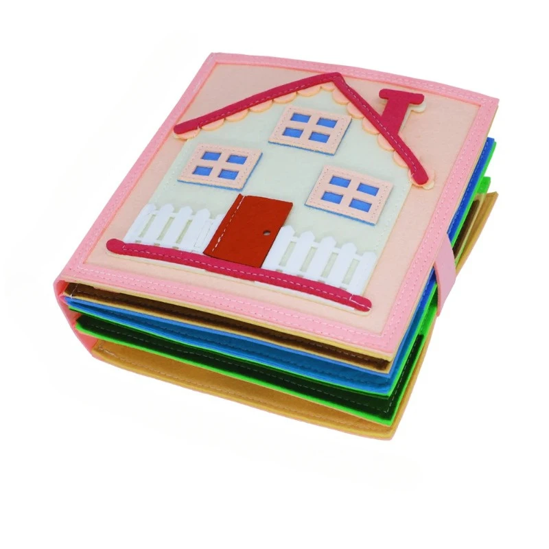 Montessori Felt Busy Book – Daily House Activity Story Book Pink