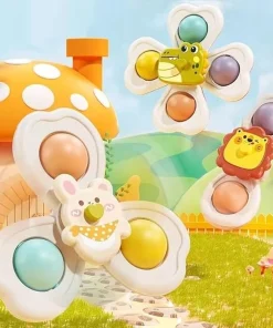 Spinning Rattle Fidget Toy – Suction Cup Windmill Sensory Toy for Babies & Toddlers